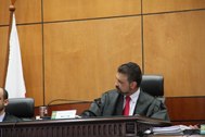 Desembargador Álvaro Manoel Rosindo Bourguignon em Sessão no Pleno do TRE-ES