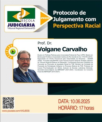 EJE-ES promove o curso "Protocolo de Julgamento com Perspectiva Racial" .