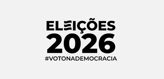 Logo das Eleições 2026. Fundo branco Arte: Secom/TSE