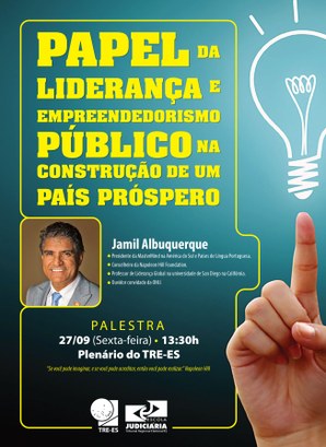 Palestra sobre Liderança e Empreendedorismo no Plenário do TRE-ES