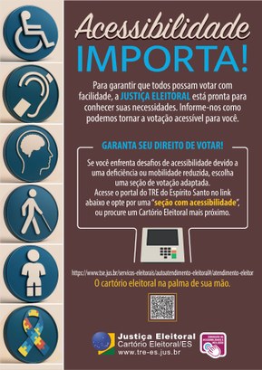 TRE-ES informa: Eleitores com mobilidade reduzida ou deficiência já podem pedir transferência para seção de fácil acesso .