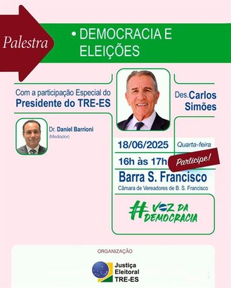 TRE-ES promove palestra sobre Democracia e Eleições em Barra de São Francisco .