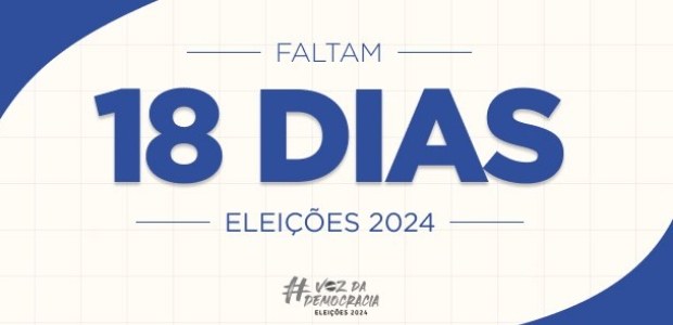 TRE-RJ Faltam 18 dias: eleitores sem cadastro biométrico podem votar normalmente nas Eleições 2024 Descrição da imagem: Em cores bege e azul (na borda da imagem), está escrito: "Faltam 18 dias - ...
