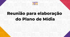 imagem colorida com fundo branco e texto: elaboração plano de mídia